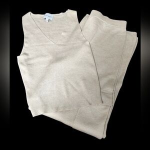 NWT Pink Rose Beige Sweater Lounge Set, L